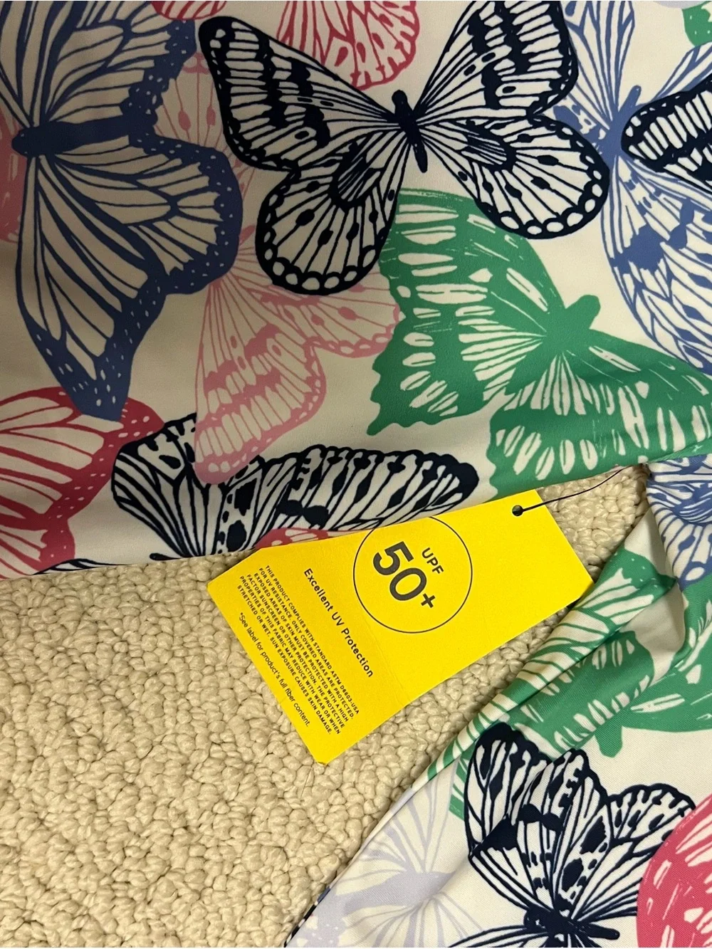 GAP Girls Butterfly Print Swim Set - Pink Green Navy White